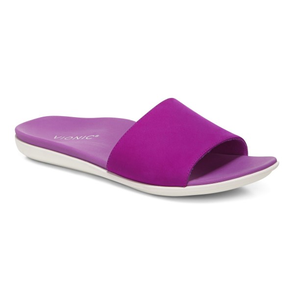 Vionic Sandals Ireland - Val Slide Sandal Purple - Womens Shoes Clearance | KEOJA-7093